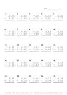 Two Decimal Problem Set AJ Report Template