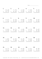 Two Decimal Problem Set AR Report Template