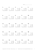 Two Decimal Problem Set AU Report Template