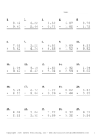 Two Decimal Problem Set BK Report Template