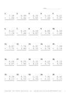 Two Decimal Problem Set BM Report Template