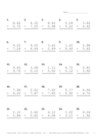 Two Decimal Problem Set BP Report Template