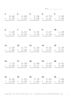 Two Decimal Problem Set F Report Template