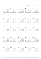 Two Decimal Problem Set J Report Template