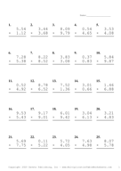 Two Decimal Problem Set O Report Template