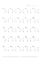 Single Digit Fraction Problem Set A Report Template