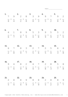 Single Digit Fraction Problem Set AB Report Template