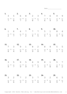 Single Digit Fraction Problem Set AC Report Template