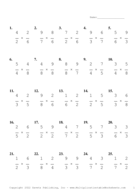 Single Digit Fraction Problem Set AF Report Template