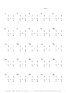 Single Digit Fraction Problem Set AG Report Template