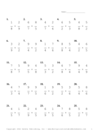 Single Digit Fraction Problem Set AL Report Template