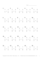 Single Digit Fraction Problem Set AO Report Template