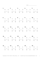 Single Digit Fraction Problem Set AP Report Template