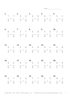 Single Digit Fraction Problem Set AV Report Template