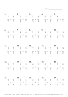 Single Digit Fraction Problem Set AX Report Template