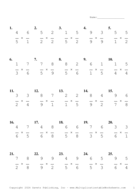 Single Digit Fraction Problem Set AY Report Template