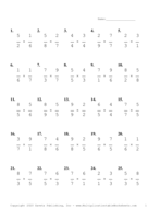 Single Digit Fraction Problem Set B Report Template