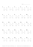 Single Digit Fraction Problem Set BB Report Template