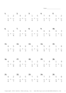 Single Digit Fraction Problem Set BD Report Template