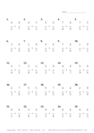 Single Digit Fraction Problem Set BO Report Template