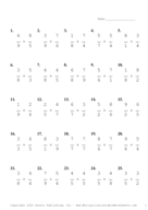 Single Digit Fraction Problem Set BP Report Template