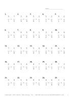 Single Digit Fraction Problem Set BR Report Template