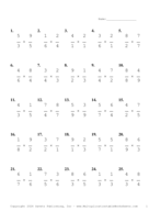 Single Digit Fraction Problem Set BV Report Template