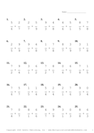 Single Digit Fraction Problem Set BX Report Template