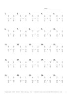 Single Digit Fraction Problem Set E Report Template