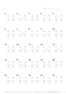 Single Digit Fraction Problem Set F Report Template