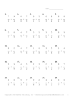 Single Digit Fraction Problem Set M Report Template