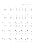 Single Digit Fraction Problem Set O Report Template