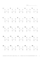 Single Digit Fraction Problem Set V Report Template