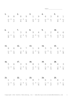 Single Digit Fraction Problem Set X Report Template