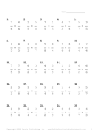 Single Digit Fraction Problem Set Z Report Template