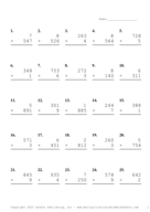 Three by One Digit Problem Set A Report Template