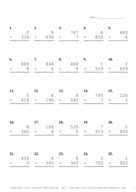 Three by One Digit Problem Set AC Report Template