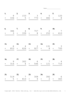 Three by One Digit Problem Set AE Report Template