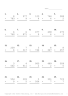 Three by One Digit Problem Set AG Report Template