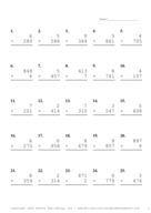 Three by One Digit Problem Set AK Report Template