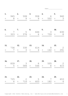 Three by One Digit Problem Set AM Report Template