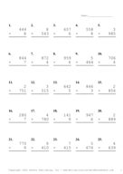 Three by One Digit Problem Set AQ Report Template