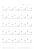 Three by One Digit Problem Set AR Report Template