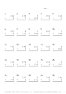 Three by One Digit Problem Set AS Report Template