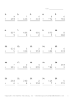 Three by One Digit Problem Set AT Report Template