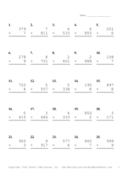 Three by One Digit Problem Set AW Report Template