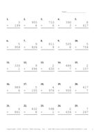 Three by One Digit Problem Set AY Report Template