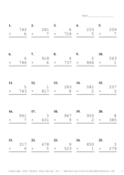 Three by One Digit Problem Set B Report Template