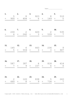 Three by One Digit Problem Set BA Report Template