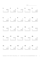 Three by One Digit Problem Set C Report Template